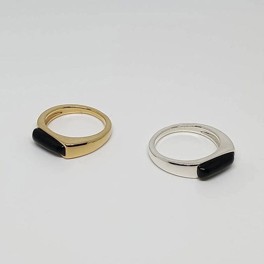 oblique stone ring